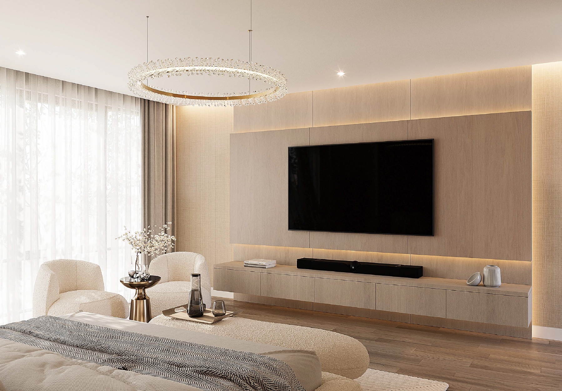 Two-bedroom living space (representative interior)