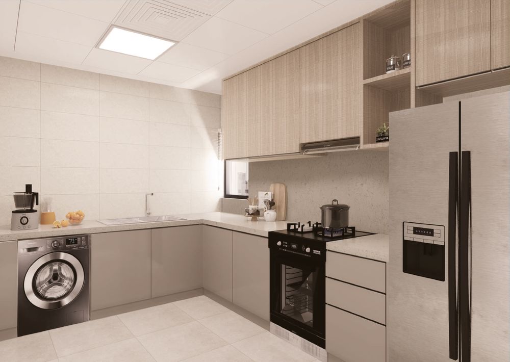 Fitted kitchen with appliances, Al Ameera Village brochure image