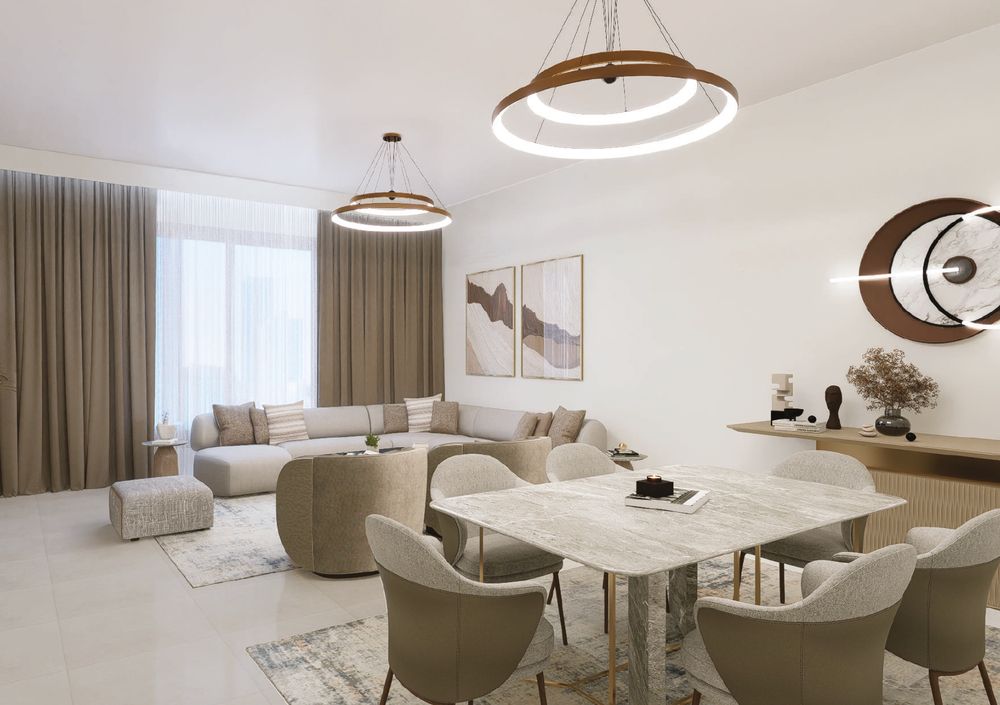 Furnished living and dining area, Al Ameera Village brochure image