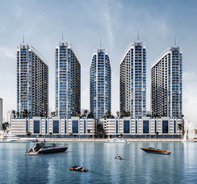 Ajman Creek Towers, five towers by GJ Properties (developer render)