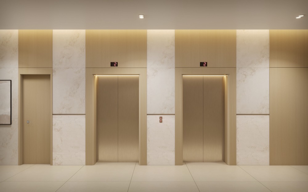 Main lift lobby at Ajman Creek Towers (developer render)