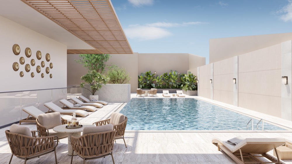 Swimming pool at Ajman Creek Towers (developer render)