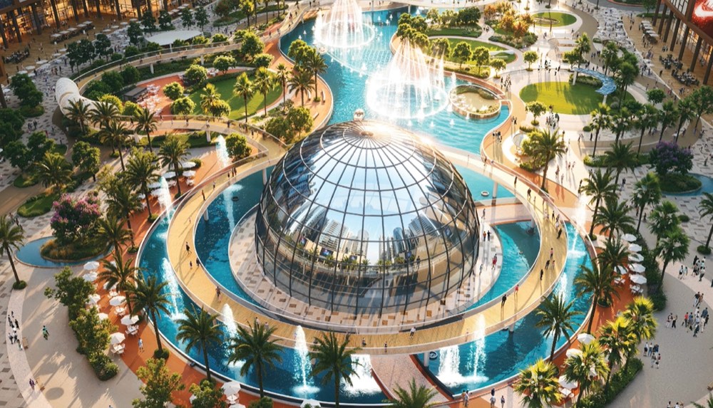 Lagoon-front towers at Tiger Downtown Ajman