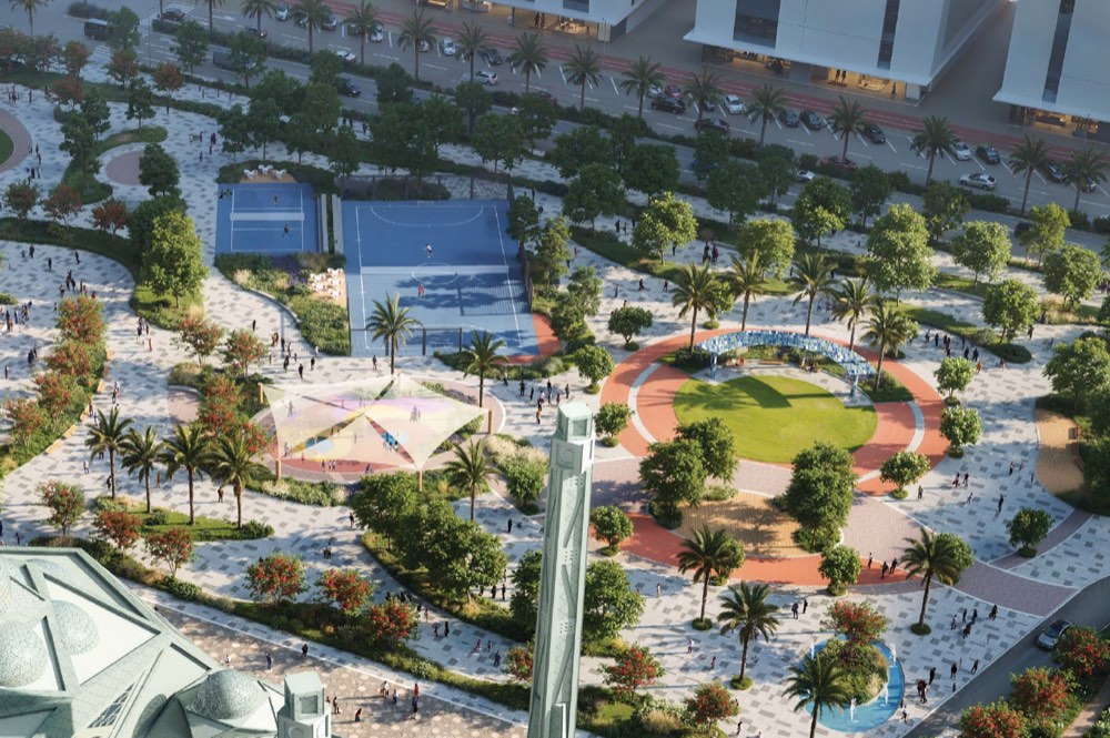 Landscaped parks at Tiger Downtown Ajman