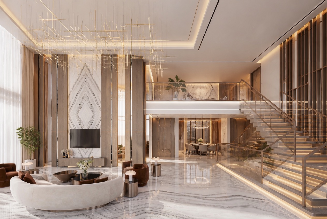 Three-bedroom duplex residence